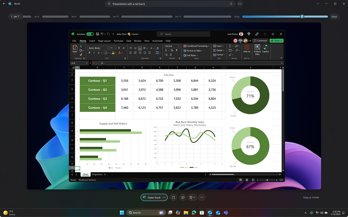 Copilot+ PC Recall Timeline Screen